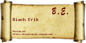 Biach Erik névjegykártya